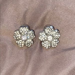 Rhinestone flower earrings